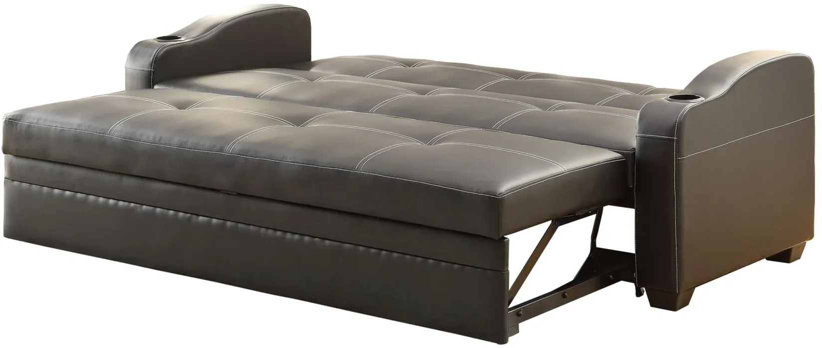 Escher Klik-Klak With Trundle in Black by Homelegance