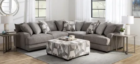 Carter 3-pc. Sectional in Brown, Beige, Gray, Off-White by Bellanest