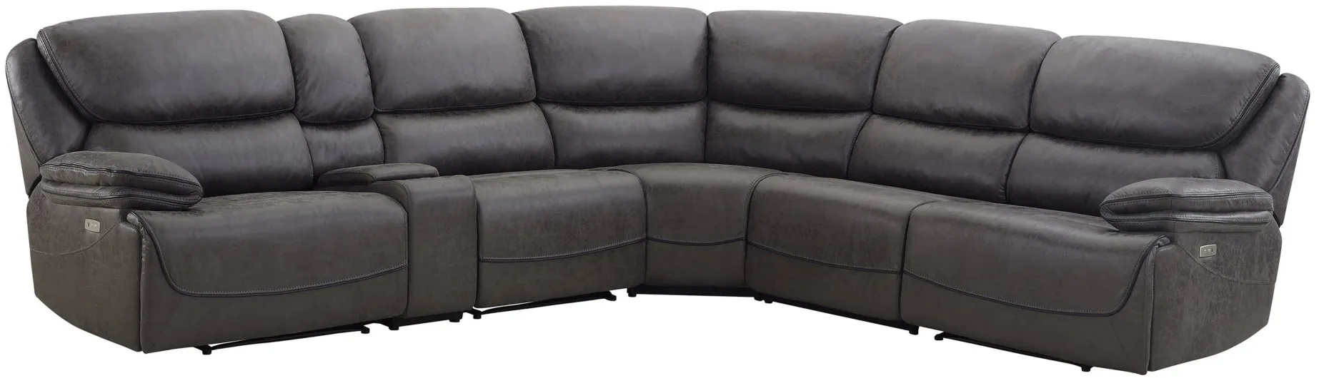 Plaza 6-Piece Sectional in Smoke Gray by Steve Silver Co.