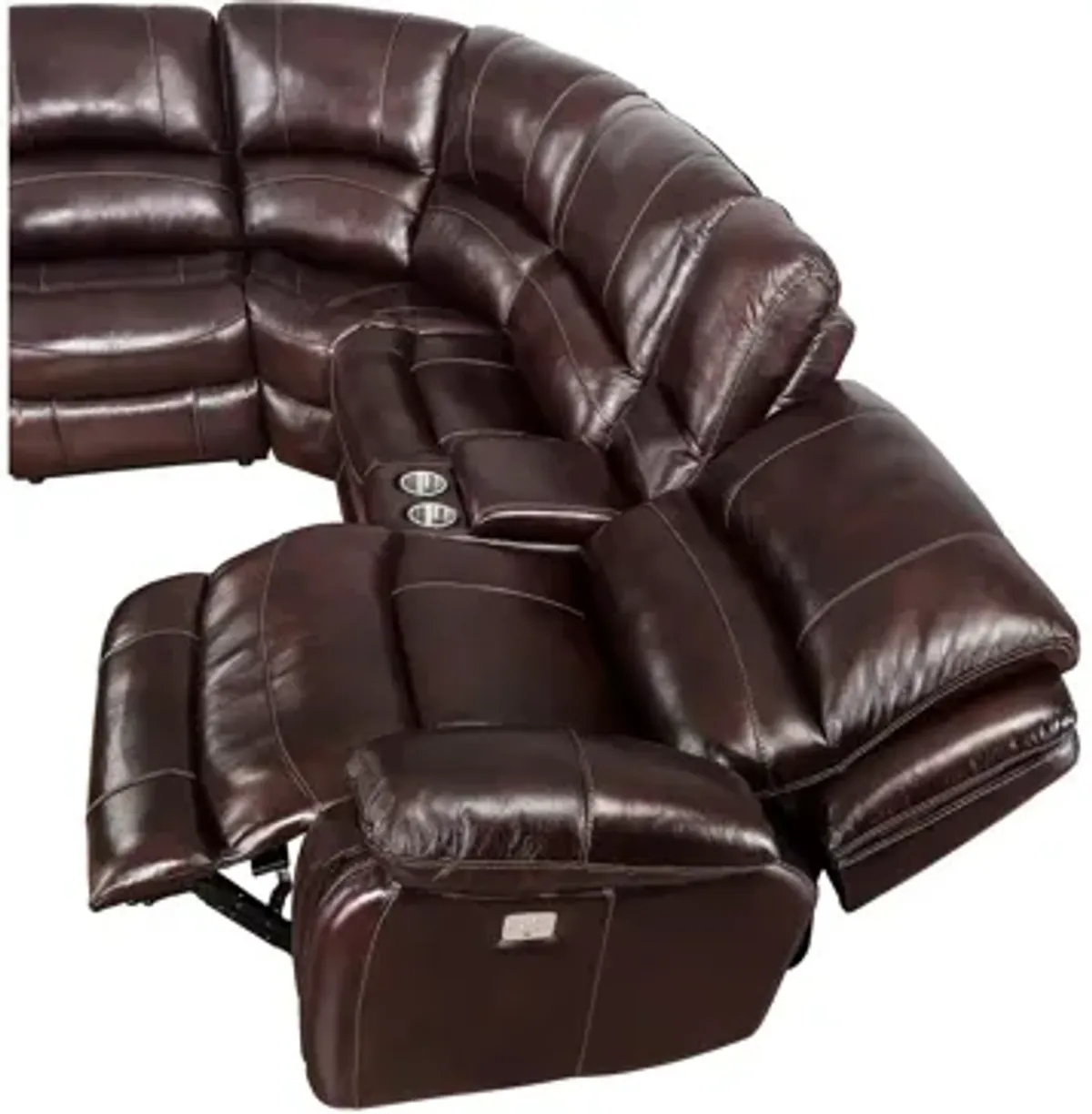 Denver Power 7-pc. Leather Reclining Sectional