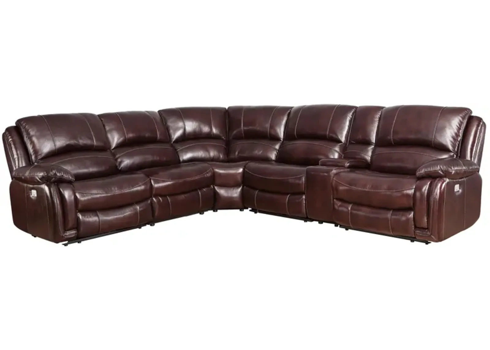 Denver Power 6-pc. Reclining Sectional Sofa in Brown by Steve Silver Co.