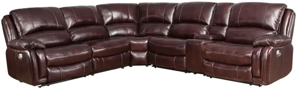 Denver Power 6-pc. Reclining Sectional Sofa in Brown by Steve Silver Co.