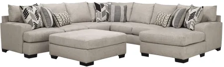 Cooper 5-pc. Sectional w/ Cocktail Ottoman in Beige;Brown by Albany Furniture