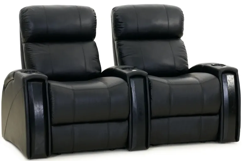 Arnoff 2-pc. Leather Power-Reclining Loveseat in Black by Bellanest