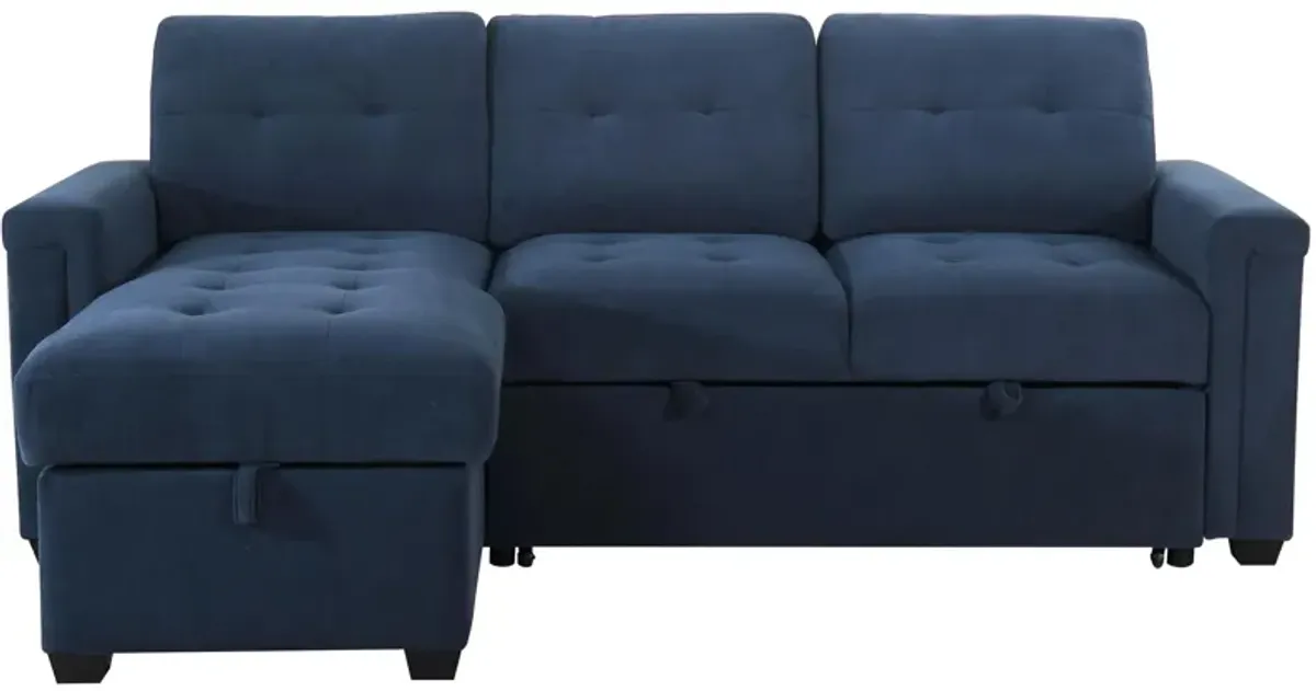 Sonja 2-pc. Reversible Sleeper Sofa Chaise in Navy by Bellanest