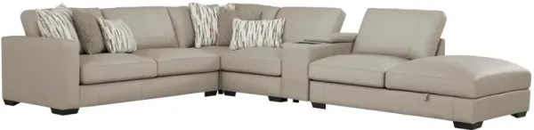 Oaklynn Leather 5-pc. Sectional