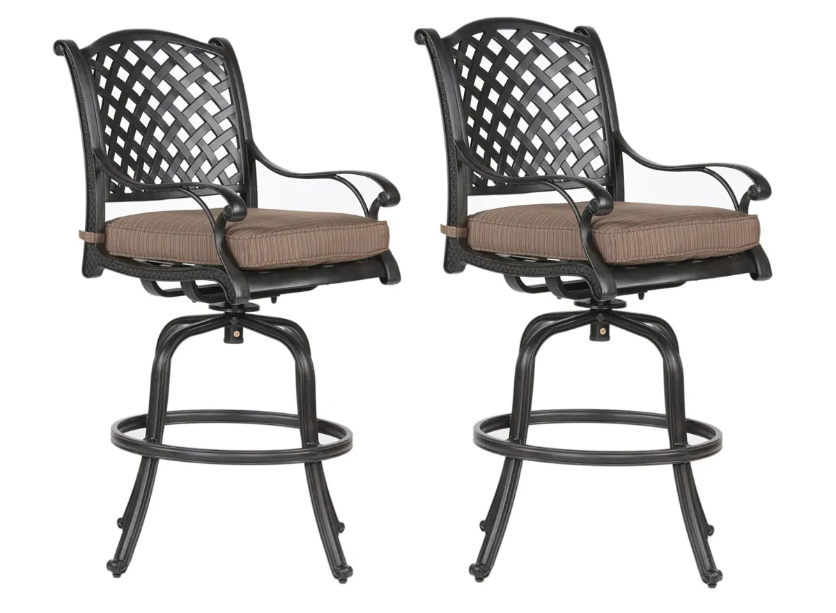 Castle Rock Outdoor Bar Stool, Set of 2 in Black by Bellanest