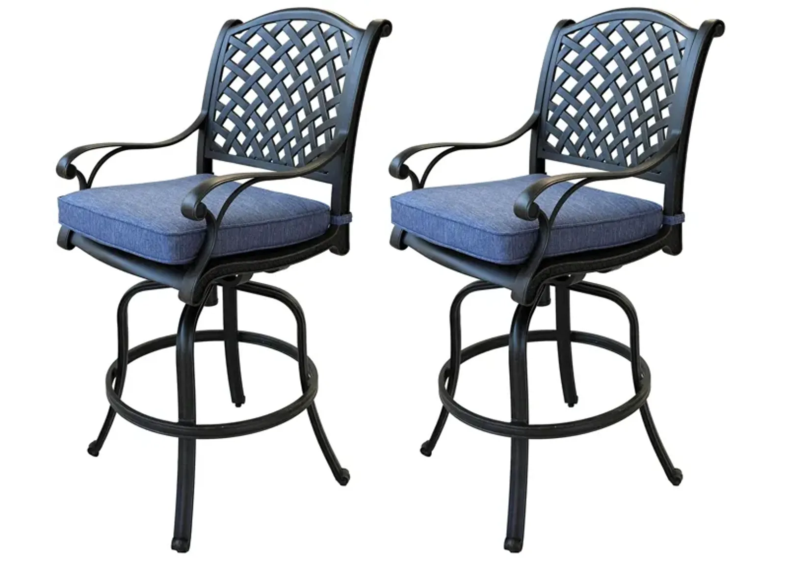 Castle Rock Outdoor Bar Stool, Set of 2 in Dark Slate Gray & Beige by Bellanest