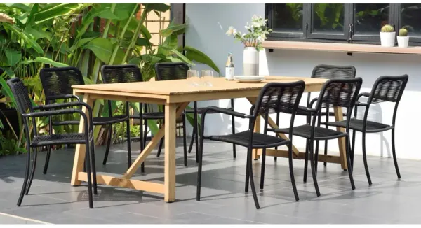 Amazonia Outdoor 9-pc. Rectangular Patio Dining Table Set w/ Armchairs