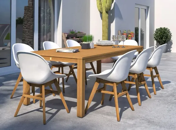 Amazonia Outdoor 9-pc. Rectangular Patio Dining Table Set w/ Teak Chairs