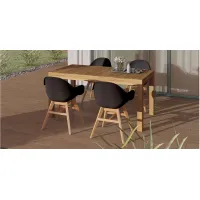 Amazonia Outdoor 5-pc. Rectangular Patio Dining Table Set w/ Teak Chairs in Brown by International Home Miami
