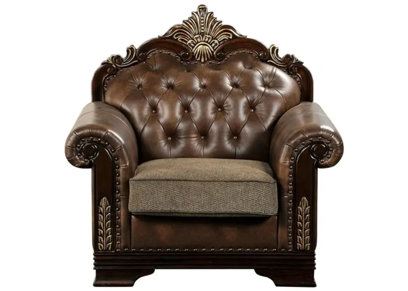 Quigley Chair in Brown with Gold Accents by Homelegance