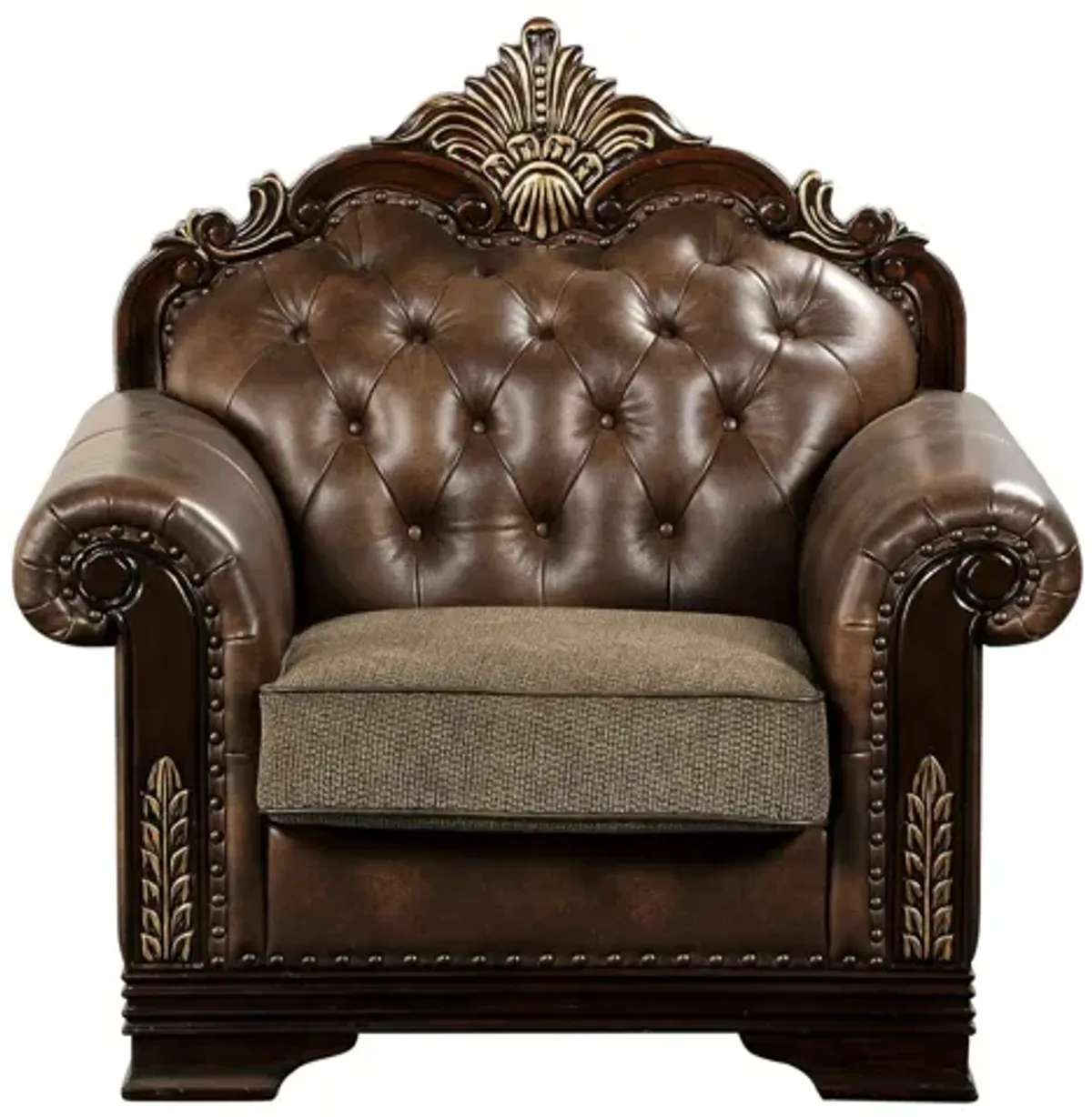 Quigley Chair in Brown with Gold Accents by Homelegance