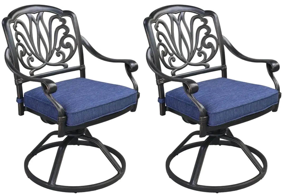 Geneva Outdoor Swivel Rocker, Set of 2 in Navy Blue by Bellanest