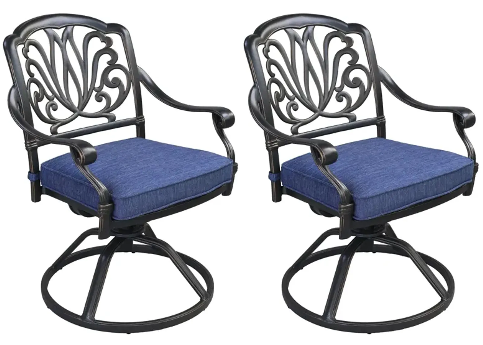 Geneva Outdoor Swivel Rocker, Set of 2 in Navy Blue by Bellanest