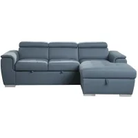 Solomon 2-pc.. Sectional with Pull-Out Bed in Blue by Homelegance