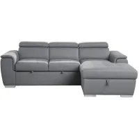 Solomon 2-pc. Sectional with Pull-Out Bed in Gray by Homelegance