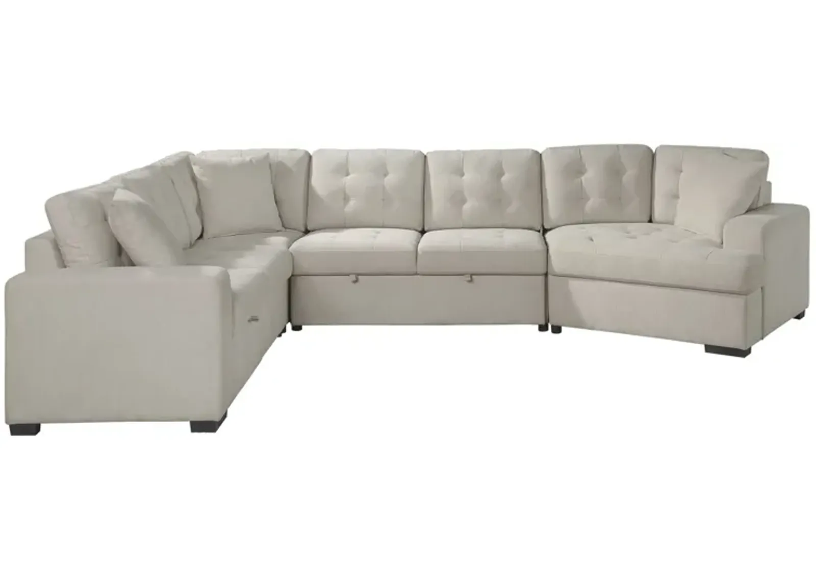 Aragon 4-pc. Sectional Sofa w/ Sleeper in Beige by Homelegance