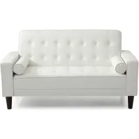 Andrews Klik Klak Loveseat in White by Glory Furniture