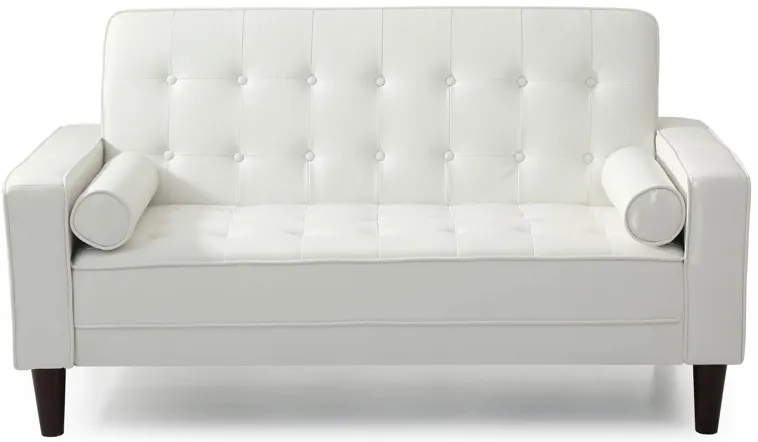 Andrews Klik Klak Loveseat in White by Glory Furniture