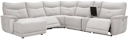 Graceland 6-pc. Sectional Sofa w/Power Headrest in Mist Gray by Bellanest