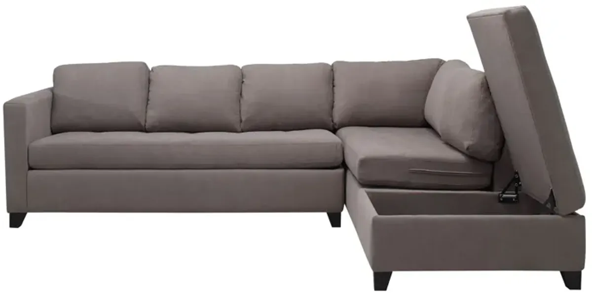 Dexter 2-pc. Sofa Chaise w/Queen Sleeper in Peyton Slate by Jonathan Louis