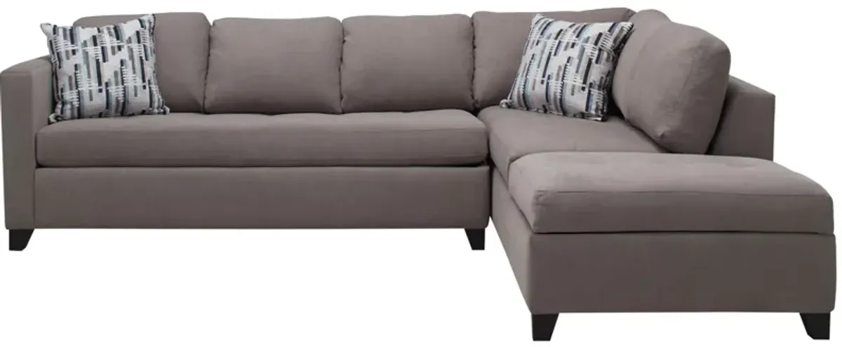 Dexter 2-pc. Sofa Chaise w/Queen Sleeper in Peyton Slate by Jonathan Louis