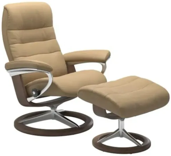 Stressless Opal Small Signature Reclining Chair and Ottoman