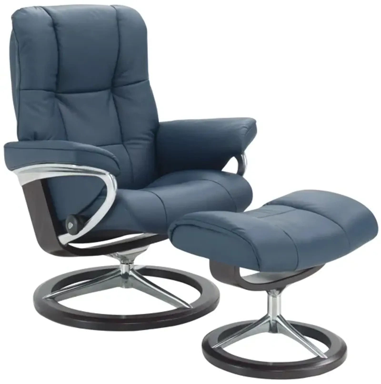 Stressless Mayfair Medium Leather Reclining Chair and Ottoman