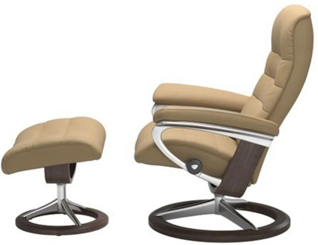 Stressless Opal Small Signature Reclining Chair and Ottoman