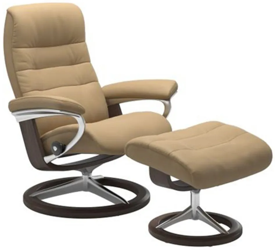 Stressless Opal Small Signature Reclining Chair and Ottoman in Paloma