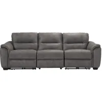 Rockland Microfiber 3-pc. Power Sofa in Gray by Bellanest