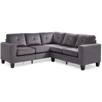 Nailer Sectional Sofa in Gray by Glory Furniture