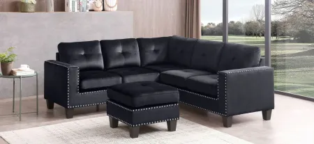 Nailer Sectional Sofa in Black by Glory Furniture