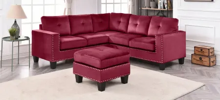 Nailer Sectional Sofa in Burgundy by Glory Furniture