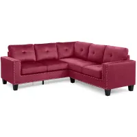 Nailer Sectional Sofa in Burgundy by Glory Furniture