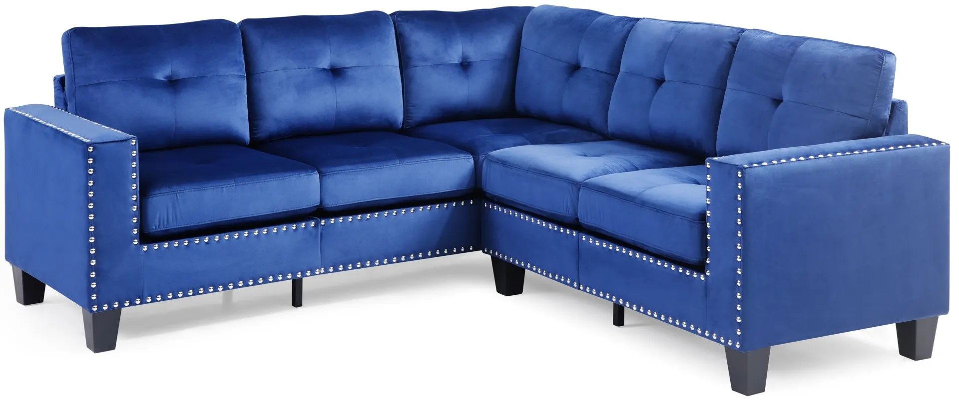 Nailer Sectional Sofa in Navy Blue by Glory Furniture by Raymour