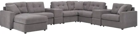 ModularOne 8-pc Sectional w/One Power Console in Granite by H.M. Richards