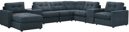 ModularOne 8-pc Sectional w/One Power Console in Navy by H.M. Richards
