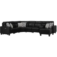 Ace 7-pc. Power Sectional in Black by Bellanest