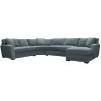 Artemis II 4-pc. Right Hand Facing Sectional Sofa in Gypsy Blue Goblin by Jonathan Louis