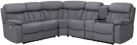 Connell 3-pc. Power-Reclining Sectional Sofa w/ Heat and Massage in Graphite by Bellanest