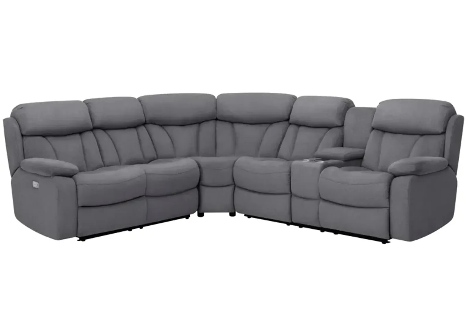 Connell 3-pc. Power-Reclining Sectional Sofa w/ Heat and Massage in Graphite by Bellanest