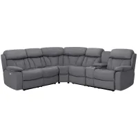 Connell 3-pc. Power-Reclining Sectional Sofa w/ Heat and Massage in Graphite by Bellanest