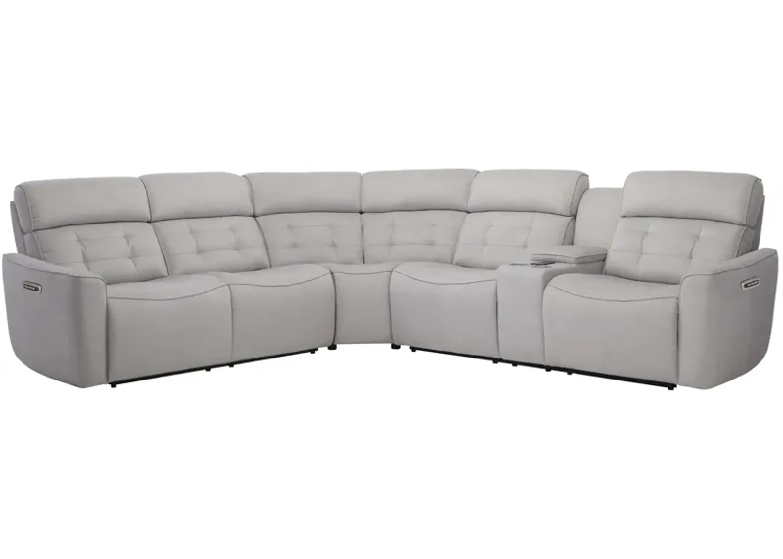 Hanlin 3-pc. Power Sectional in Ashton Mushroom by Bellanest