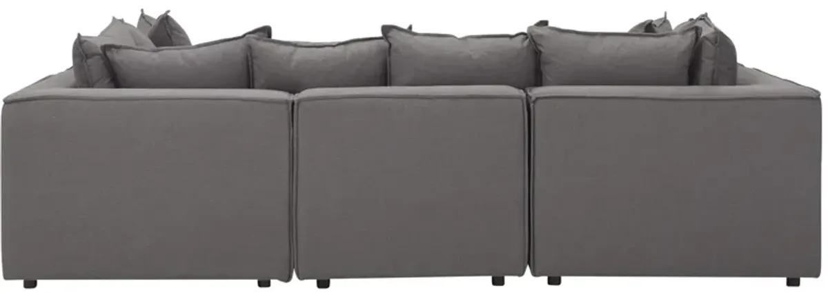 Loris Chenille 5-pc. Pit Sectional with Cocktail Ottoman