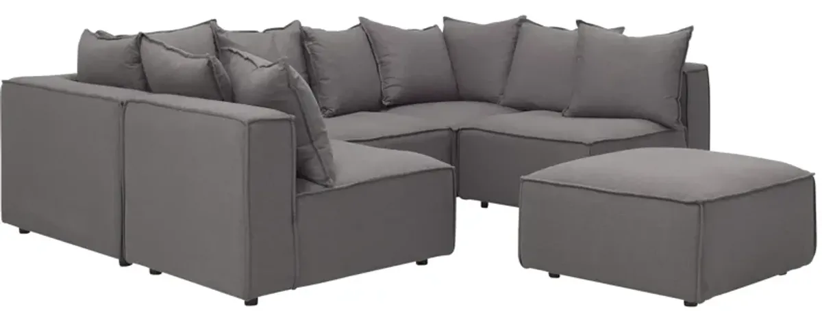 Loris Chenille 5-pc. Pit Sectional with Cocktail Ottoman