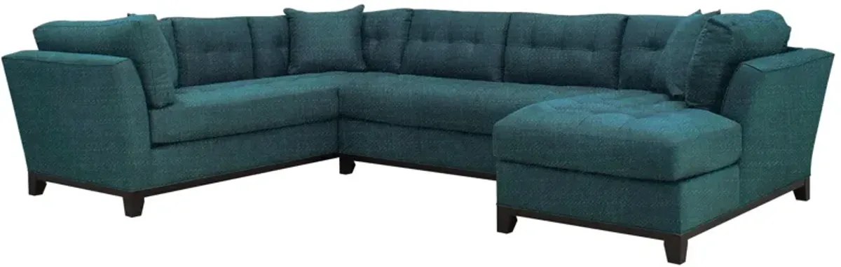 Cityscape 4-pc. Sectional in Elliot Teal by H.M. Richards