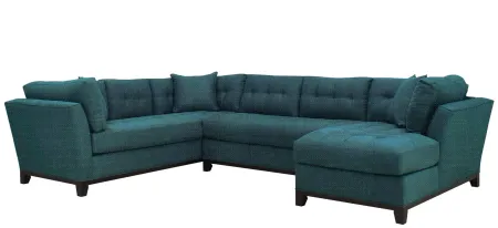 Cityscape 4-pc. Sectional in Elliot Teal by H.M. Richards