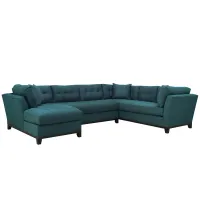 Cityscape 4-pc. Sectional with Lefthand Facing Chaise in Elliot Teal by H.M. Richards
